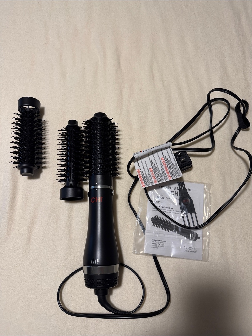 CHI Rotating Hot Air Brush Hair Styler 3 in 1 blowout brush